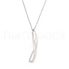 304 Stainless Steel Twist Stick Pendant Cable Chain Necklaces NJEW-H044-08P-1