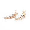 Rack Plating Brass Micro Pave Clear Cubic Zirconia Links Connectors KK-T060-53-RS-2