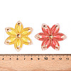 Printed Translucent Acrylic Flower Connector Charms OACR-T028-26-3