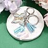 26Pcs Transparent Epoxy Resin & Transparent Acrylic & Faux Suede Tassel Keychain KEYC-JKC01202-13-1