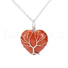 Natural Red Jaspe Heart Pendant Necklaces PW-WG58330-10-1