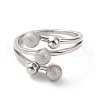 Non-Tarnish 304 Stainless Steel Round Ball Finger Ring for Women RJEW-D120-13B-P-2