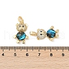 Brass Micro Pave Clear Cubic Zirconia Pendants KK-R213-07G-01-3