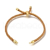 Braided Cotton Cord Slider Bracelet Making MAK-R001-01G-23-1