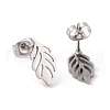 Non-Tarnish 304 Stainless Steel Leaf Stud Earrings for Women EJEW-G328-03P-2