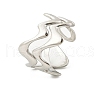 Wave 304 Stainless Steel Open Cuff Rings for Women RJEW-G338-18P-4