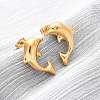304 Stainless Steel Dolphin Stud Earrings EJEW-R028-01G-2