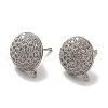 Rack Plating Brass Micro Pave Cubic Zirconia Studs Earrings Findings KK-A231-01P-1