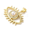 Rack Plating Brass Micro Pave Clear Cubic Zirconia Pendants KK-P267-10G-2