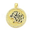 Brass Micro Pave Cubic Zirconia Pendants KK-K354-09A-G-1
