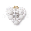 Natural Howlite Love Heart Valentine's Day Pendants PALLOY-MZ00348-03-1
