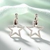 Star Sterling Silver Micro Pave Cubic Zirconia Hoop Earring for Women US7250-1
