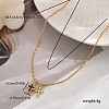 Brass Cubic Zirconia Double Cross Pendant Necklaces for Women Vacation WS8351-2-2