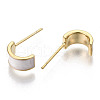 Brass Enamel Half Hoop Earrings KK-N232-97A-NF-2