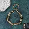 304 Stainless Steel Cable Chain Bracelets for Women BJEW-F488-14G-1