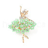 Ballet Dancer Girl Alloy Resin Brooches for Backpack Clothes JEWB-M068-01G-02-1