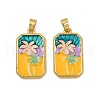 Brass Enamel Pendants KK-L190-012G-01-1