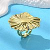 Leaf Brass Cuff Rings for Women RJEW-C123-05G-3