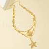 Bohemian Summer Alloy Shell Shape Starfish Pendant Double Layered Necklaces for Women FS-WGC6D9A-01-4
