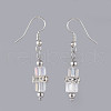 Electroplate Glass Dangle Earrings EJEW-JE03687-3