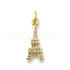 Brass Micro Pave Clear Cubic Zirconia Pendants KK-F899-13G-1