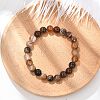 Natural Striped Agate/Banded Agate Beaded Stretch Bracelets BJEW-Q692-03I-1