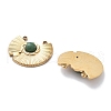 PVD Vacuum Plating 304 Stainless Steel Pave Natural African Jade Pendants STAS-R130-56G-2