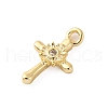 Brass Micro Pave Clear Cubic Zirconia Charms KK-V016-22E-G-2
