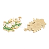 Rack Plating Alloy Enamel Pendants FIND-A040-03G-02-2