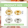 BENECREAT 2 Colors Brass Flat Round Spacer Beads KK-BC0014-21B-2