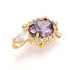 Brass Micro Pave Cubic Zirconia Pendants KK-N261-20B-G-2