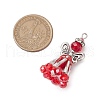 Handmade Glass Seed Beaded Angel Pendants PALLOY-MZ00497-03-2
