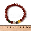 Natural Carnelian Round Beaded Bracelets BJEW-M110-03A-5