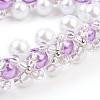 (Jewelry Parties Factory Sale)Pearlized Glass Round Beads Bracelets BJEW-JB03306-02-2