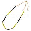 Bohemian Style Dyed Natural Imperial Jasper Heishi Beaded Necklaces for Beach Vacation Casual XR0518-5