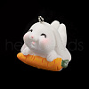 Opaque Resin Cute Bunny Pendants X-RESI-K023-02-3