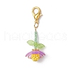 Handmade Glass Seed Beaded and Acylic Flower Pendant Decorations Sets HJEW-MZ00255-4