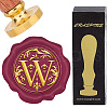 Brass Wax Seal Stamps with Wood Handle AJEW-WH0412-0256-1