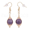 Natural Amethyst Braided Dangle Earring EJEW-JE04845-01-3