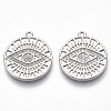 Brass Micro Pave Clear Cubic Zirconia Pendants KK-S356-037P-NF-1
