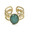 Oval Natural Amazonite Finger Rings RJEW-N046-06E-G-1