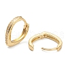 Brass Micro Pave Clear Cubic Zirconia Huggie Hoop Earrings EJEW-A058-26-3