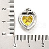 Rack Plating Brass Micro Pave Cubic Zirconia Pendants KK-H469-02P-01-3