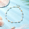 Synthetic Turquoise Starfish & Natural See Shell & Glass Seed Beaded Summer Beach Necklaces NJEW-TA00191-1