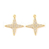 Brass Micro Pave Clear Cubic Zirconia Pendants KK-U017-10C-G-1