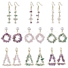 9 Pairs 9 Styles Natural Mixed Stone Earring Sets EJEW-JE06343-2