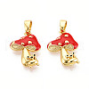 Brass Enamel Pendants KK-N257-56G-1