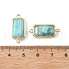 Dyed Natural Howlite Faceted Rectangle Connector Charms G-H323-04G-02-3
