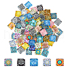 DICOSMETIC Mosaic Printed Glass Cabochons GGLA-DC0001-03A-1