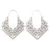 304 Stainless Steel Hollow Rhombus Hoop Earrings EJEW-P248-05P-2